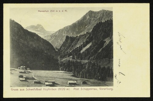 Gruss aus Schwefelbad Hopfreben (1020 m) : Post Schoppernau, Vorarlberg