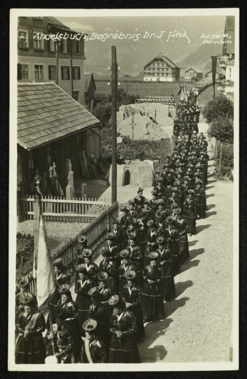 Andelsbuch, Begräbnis Dr. J. Fink