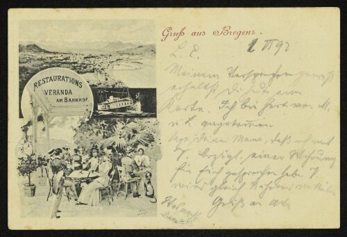 Gruss aus Bregenz, Restaurations Veranda am Bahnhof
