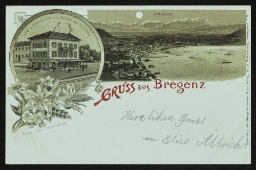 Gruss aus Bregenz, Café u. Restaurant z. Veranda am See
