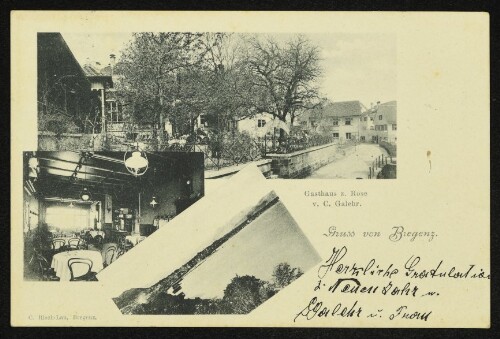 Gruss von Bregenz, Gasthaus z. Rose von C. Galehr