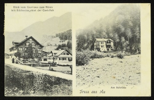Gruss aus Au : Blick vom Gasthaus zum Bären in's Edelweissgebiet der Canisfluh