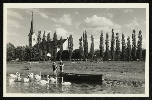 [Harder Bodenseeufer mit Kirche St. Sebastian]