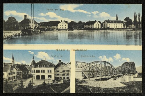 Hard a. Bodensee : Partie am See : Dorfpartie : Rheinbrücke