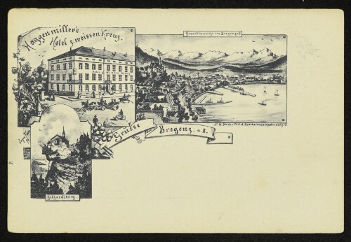Grüsse aus Bregenz a.B., Haggenmiller´s Hotel z. weissen Kreuz