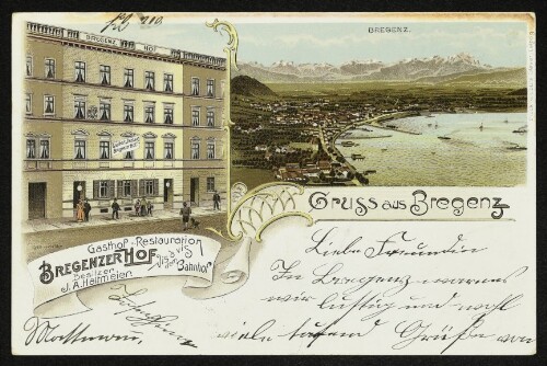 Gruss aus Bregenz, Gasthof u. Restauration Bregenzer Hof