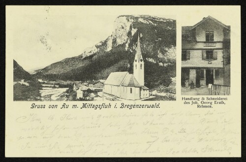 Gruss von Au m. Mittagsfluh i. Bregenzerwald