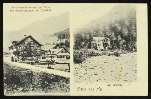 Gruss aus Au : Blick vom Gasthaus zum Bären in's Edelweissgebiet der Canisfluh