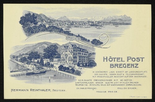 Hôtel Post Bregenz, Hermann Reintaler, Besitzer