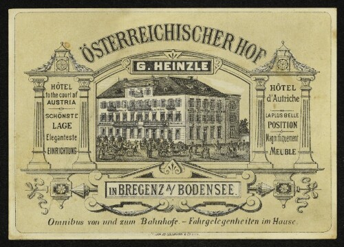Österreichischer Hof G. Heinzle in Bregenz A. Bodensee