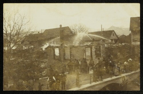 [Brand beim Gasthof Engel Areal in Hard]