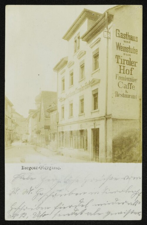 Bregenz-Obergasse, Gasthaus und Weinstube zum Tiroler Hof