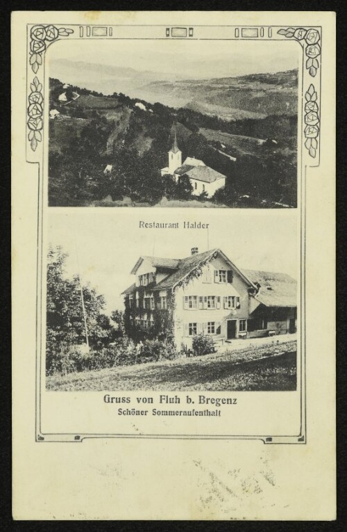 Gruss von Fluh b. Bregenz, Restaurant Halder
