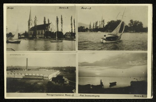 Hard a. B. : Kirche : Kammgarnspinnerei : nach Sonnenuntergang