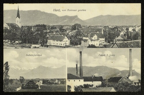 Hard, vom Bodensee gesehen : Bahnhofstrasse : Fabrik S. Jenny