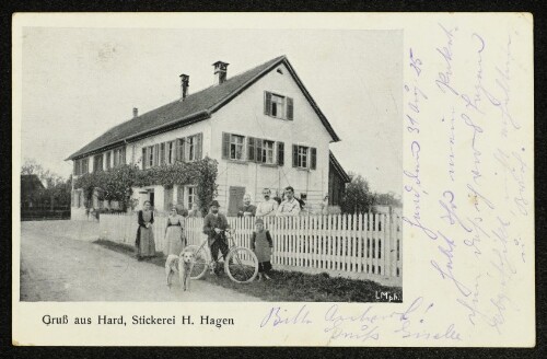 Gruß aus Hard, Stickerei H. Hagen