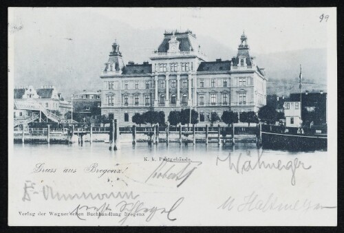 Gruss aus Bregenz, K. k. Postgebäude