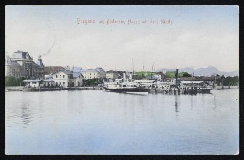 Bregenz am Bodensee, Hafen mit Säntis