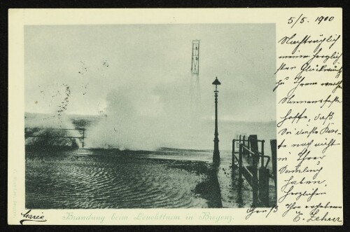 Brandung beim Leuchtturm in Bregenz