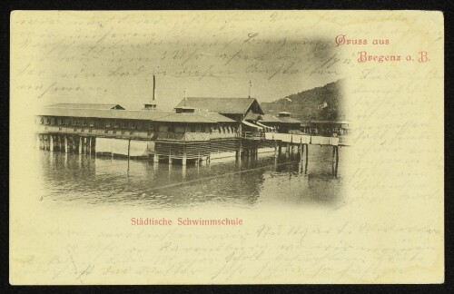 Gruss aus Bregenz a. B. : Städtische Schwimmschule
