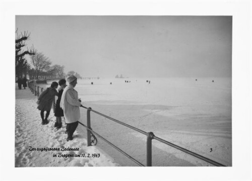Der zugefrorene Bodensee in Bregenz am 10.2.1963
