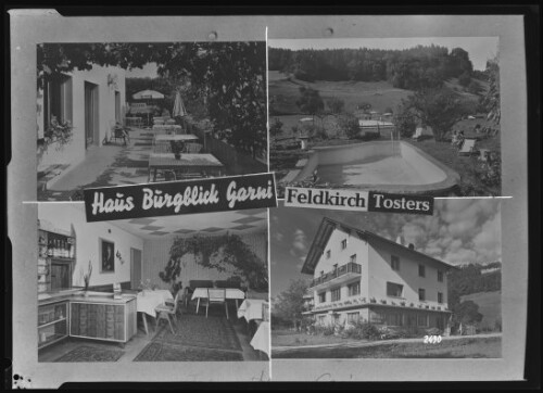 Haus Burgblick Garni Feldkirch Tosters : [Bes. Fam. Egon Geiger, 6800 Feldkirch / Vorarlberg Österreich, Telefon 0 55 22 / 26 14 ...]