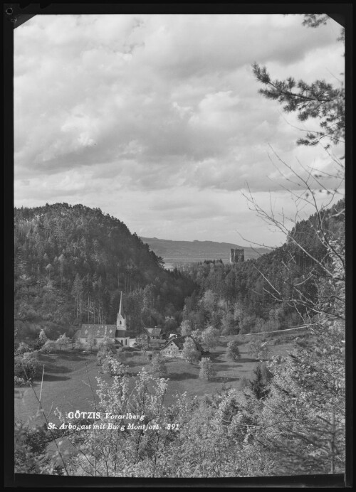 Götzis Vorarlberg St. Arbogast mit Burg Montfort