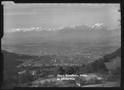 Blick a. Kennelbach u. Wolfurt gg. Schweizerberge