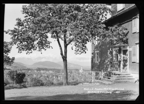 [Zwischenwasser] Blick v. d. Pension Frick ins Rheintal Muntlix Vorarlberg