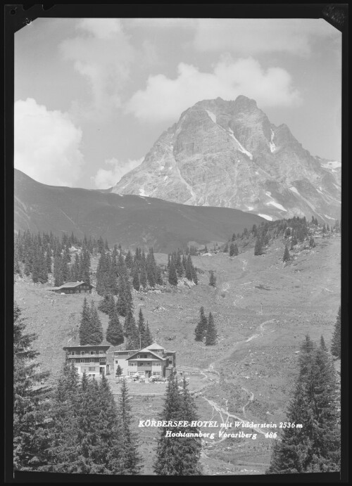 [Schröcken] Körbersee-Hotel mit Widderstein 2536 m Hochtannberg Vorarlberg