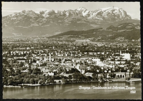 Bregenz-Vorkloster mit Schweizer Bergen
