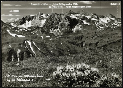 [Lech Zürs] Blick von der Stuttgarter Hütte auf die Erzberggruppe : Grubenspitze ... ;