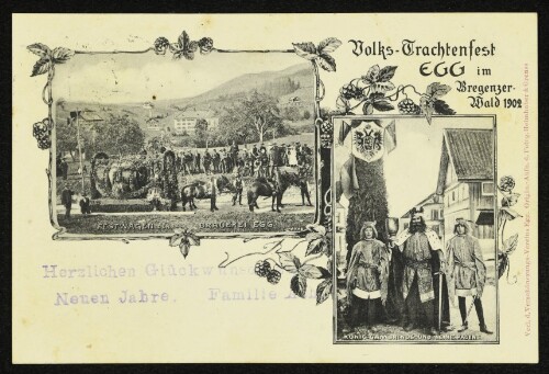Volks-Trachtenfest Egg im Bregenzer-Wald 1902 : Festwagen der Brauerei Egg