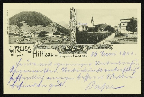 Gruss aus Hittisau um Bregenzer Wald 828 m