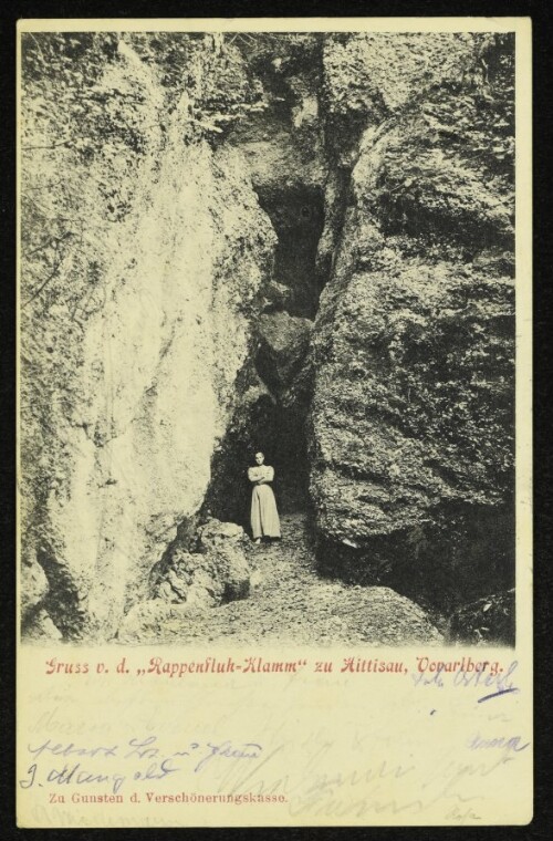 Gruss v. d.  Rappenfluh-Klamm  zu Hittisau, Vorarlberg