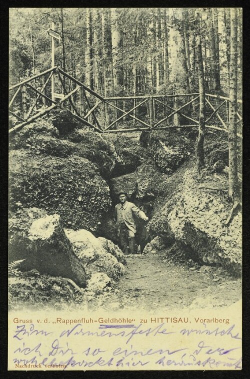 Gruss v. d.  Rappenfluh-Geldhöhle  zu Hittisau, Vorarlberg
