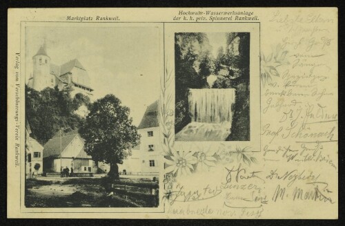 Marktplatz Rankweil : Hochwuhr-Wasserwerkanlage der k. k. priv. Spinnerei Rankweil