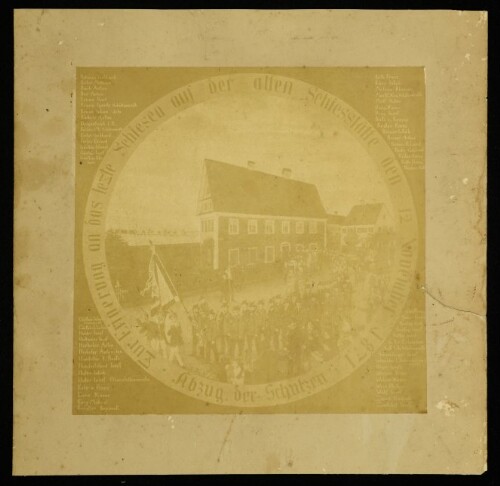 Zur Erinnerung an das lezte Schiesen auf der alten Schiesstätte den 12. November 1871 - Abzug der Schützen