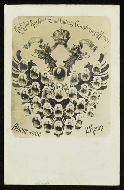 K. u. K. Inf. Reg. No=14. Ernst Ludwig Grossherzog v. Hessen! Assent. 1908 2. Komp.