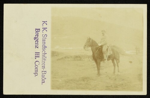 K.k. Standschützen-Baon Bregenz III. Comp., Offizier auf Pferd