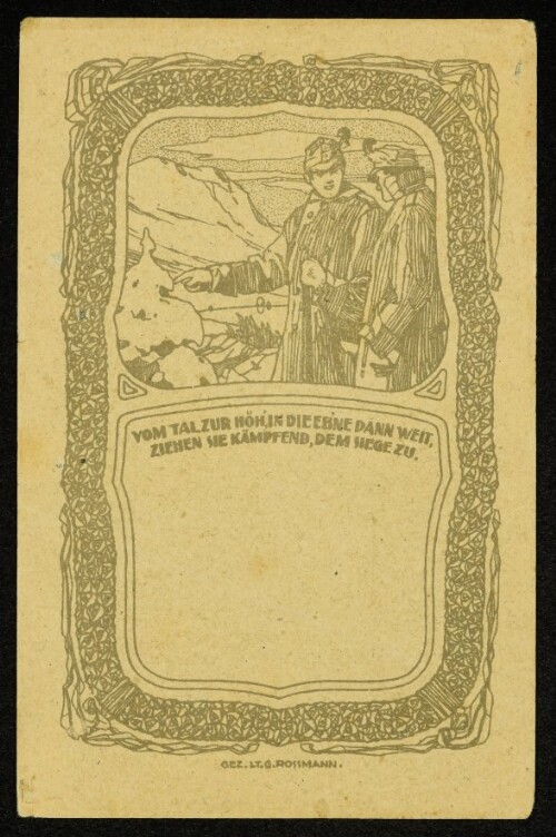 Vom Tal zur Höh, in die Ebene dann weit, ziehen sie kämpfend, dem Siege zu