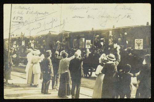 [Verabschiedung der Bregenzer Soldaten am Bahnhof] 