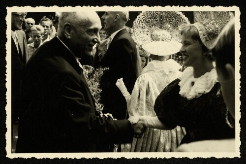 Bundespräsident Adolf Schärf bei der Eröffnung der Bregenzer Festspiele 1959