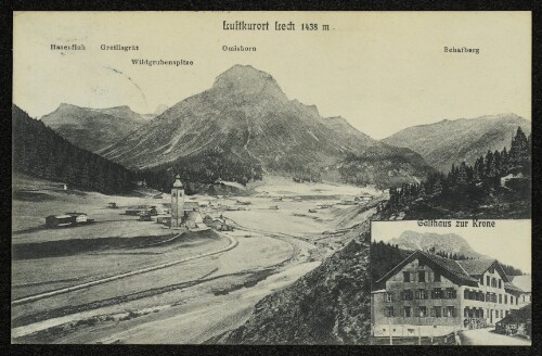 Luftkurort Lech 1438 m : Hasenfluh : Gretlisgrät : Wildgrubenspitze : Omishorn : Schafberg : Gasthaus zur Krone