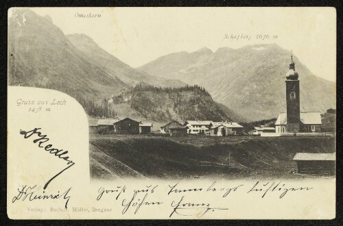 Gruss aus Lech 1438 m : Omeshorn : Schafberg 2676 m : [Correspondenzkarte]