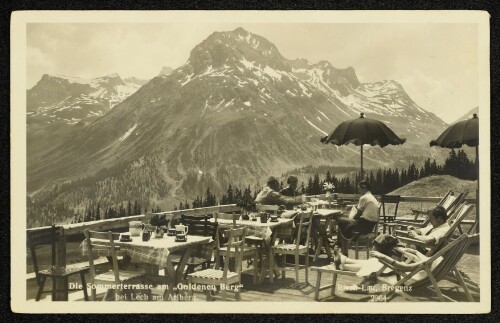 Die Sommerterrasse am  Goldenen Berg  bei Lech am Arlberg