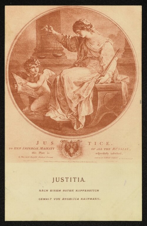 Justitia : Nach einem roten Kupferstich Gemalt von Angelica Kaufmann