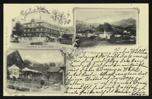 Schwarzenberg : Gasthof z. Hirschen : [Correspondenz-Karte]