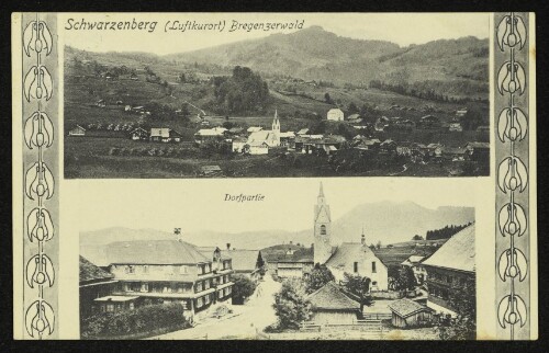 Schwarzenberg (Luftkurort) Bregenzerwald : Dorfpartie : [Correspondenz-Karte]