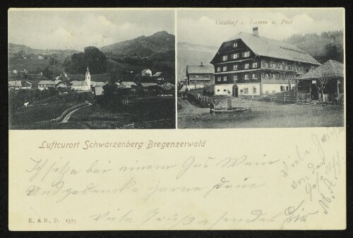 Luftcurort Schwarzenberg Bregenzerwald : Gasthof z. Lamm u. Post